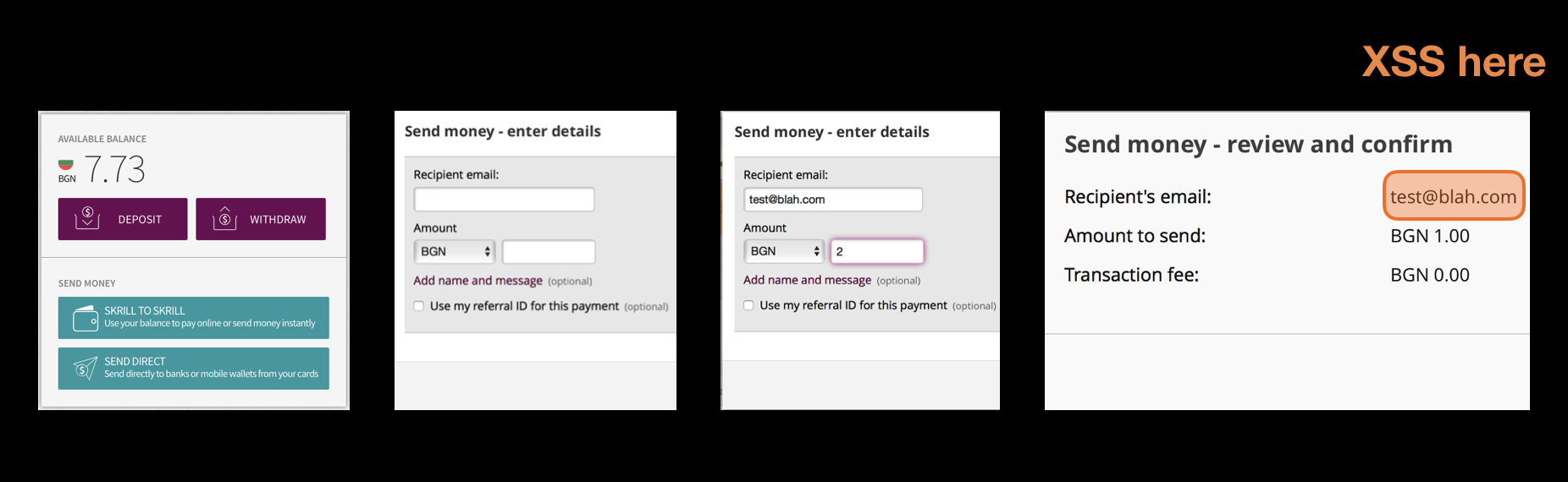 Example of an XSS burried deep in the application